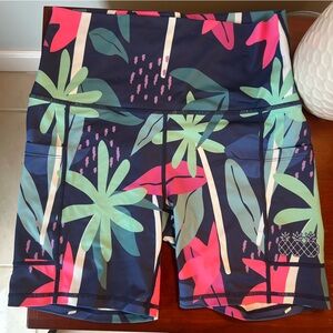 Tres Pinas Tropical Print Cycling Bike Shorts